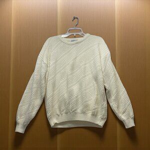 90s AREA by Tag Irish fisherman Sweater Men's XL  Cream Crew Pullover Made USA